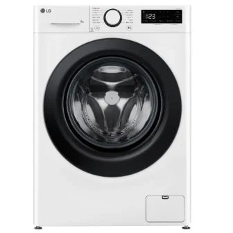 מכונת כביסה פתח חזית 8 ק”ג LG אל ג’י דגם WFS8014WW דלת לבנה – פאנל באנגלית