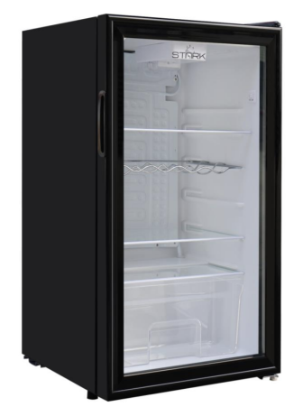 מקרר משרדי Delonghi בנפח 93 ליטר עם דלת זכוכית שקופה דגם - STKRO1930BG