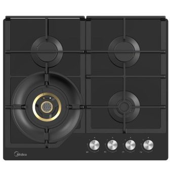 כיריים גז 4 להבות 60 ס"מ דגם - Midea MG60GH096KT6B-IR מידאה זכוכית שחורה