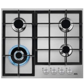 כיריים גז 4 להבות 60 ס"מ Step Power דגם - AEG HGB64320SM נירוסטה מוברשת