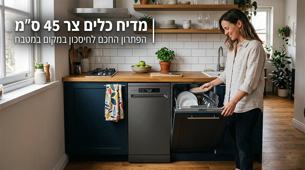 המלחמה על השיש: למה מדיח צר הוא הפתרון המושלם לדירות קטנות | מדיח כלים צר | מדיח כלים לבית קטן - שגב אלקטריק